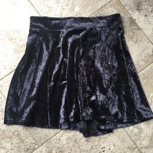 Blue velvet skater skirt